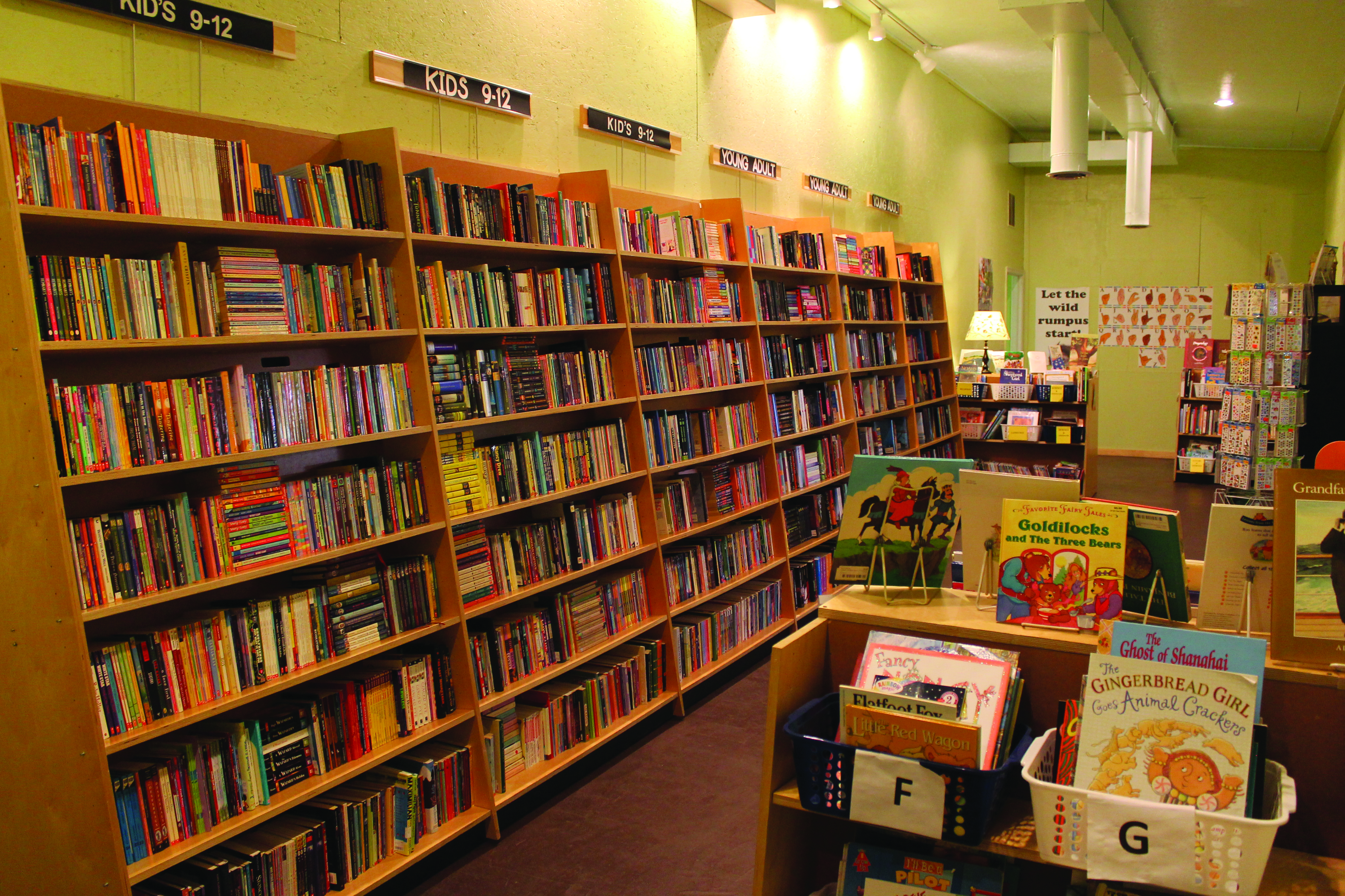 Acorn Books features a large children’s section.