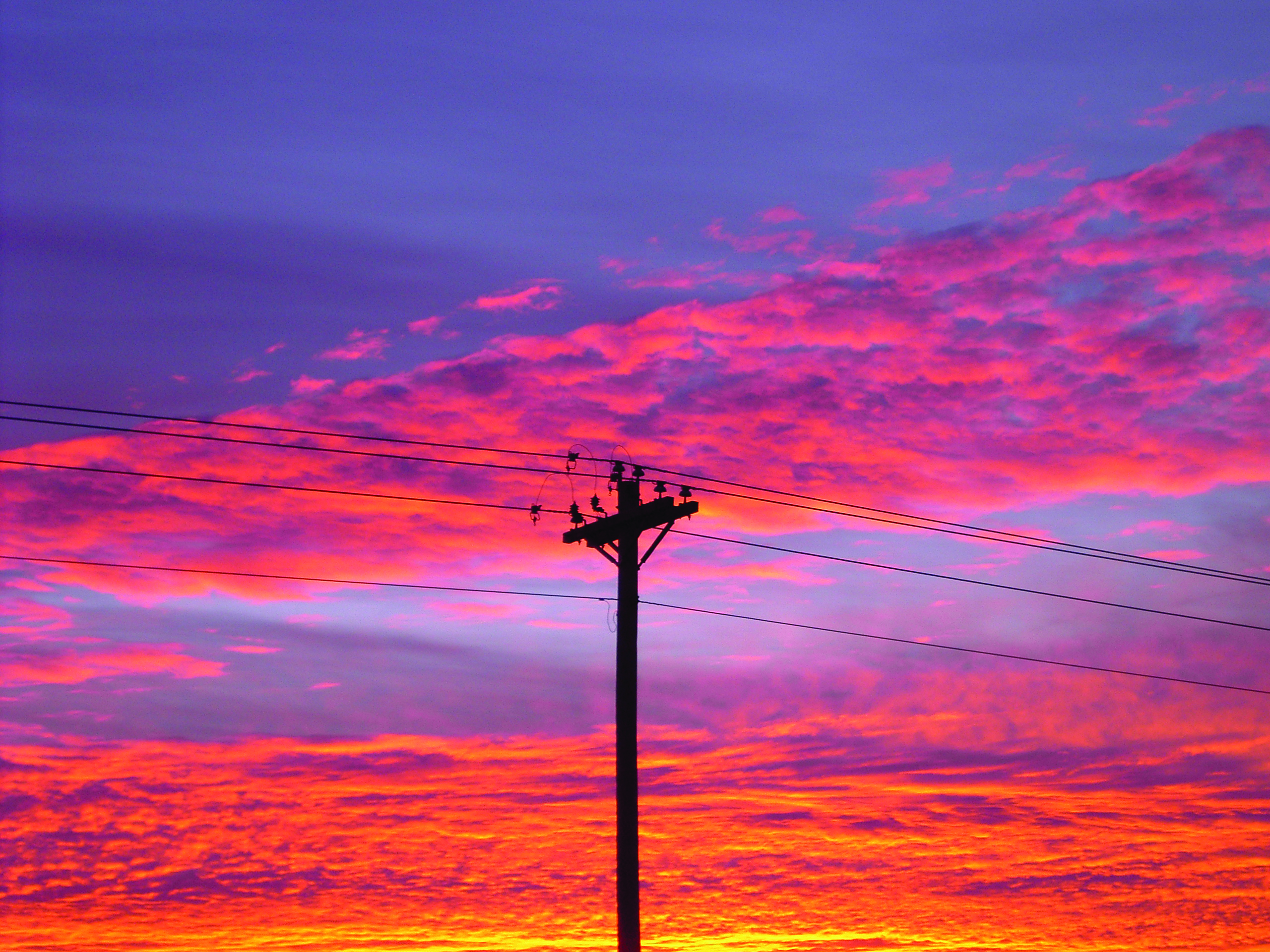 Power lines sunset