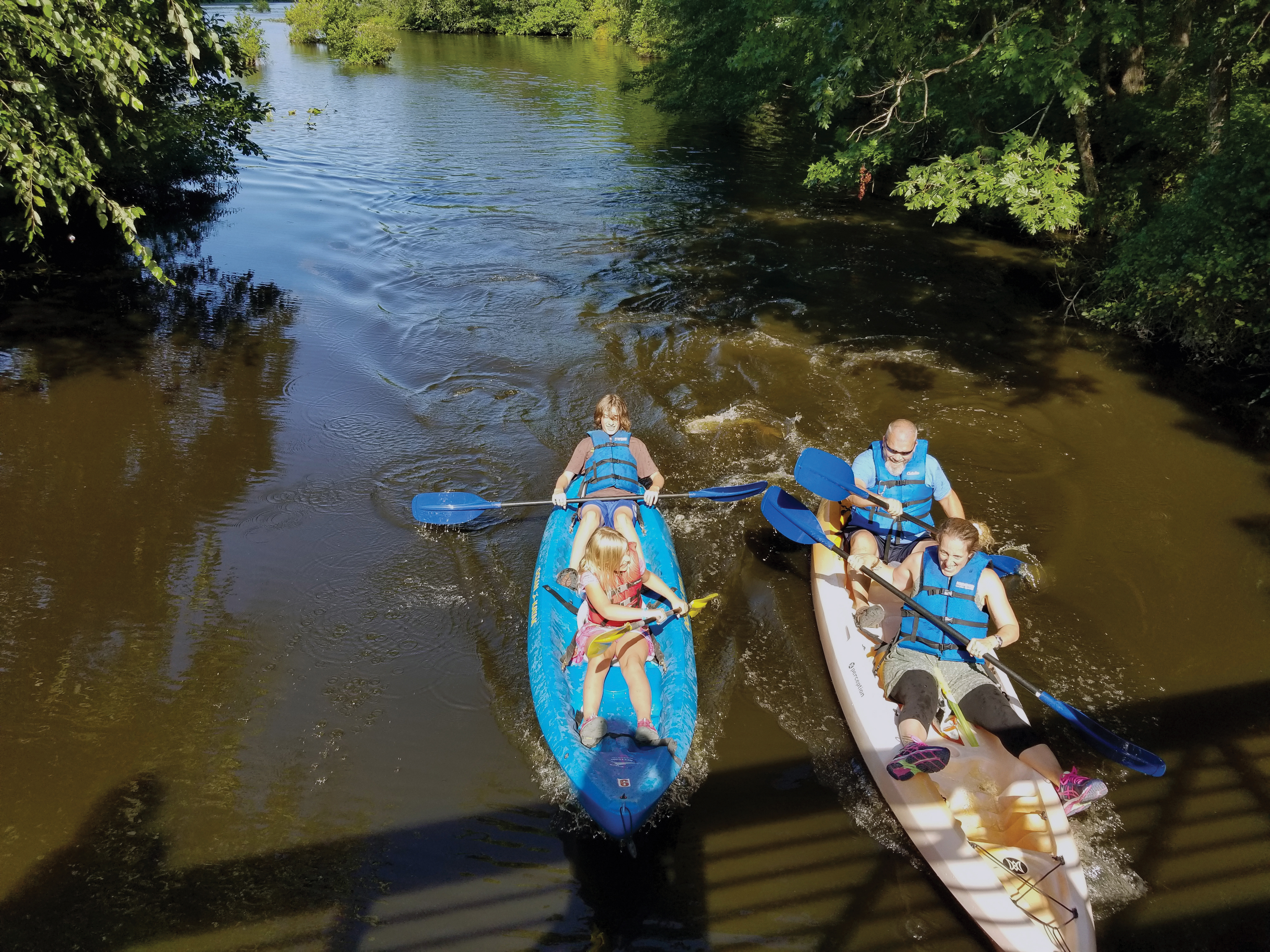 Kayaking is a popular activity in  the park.
