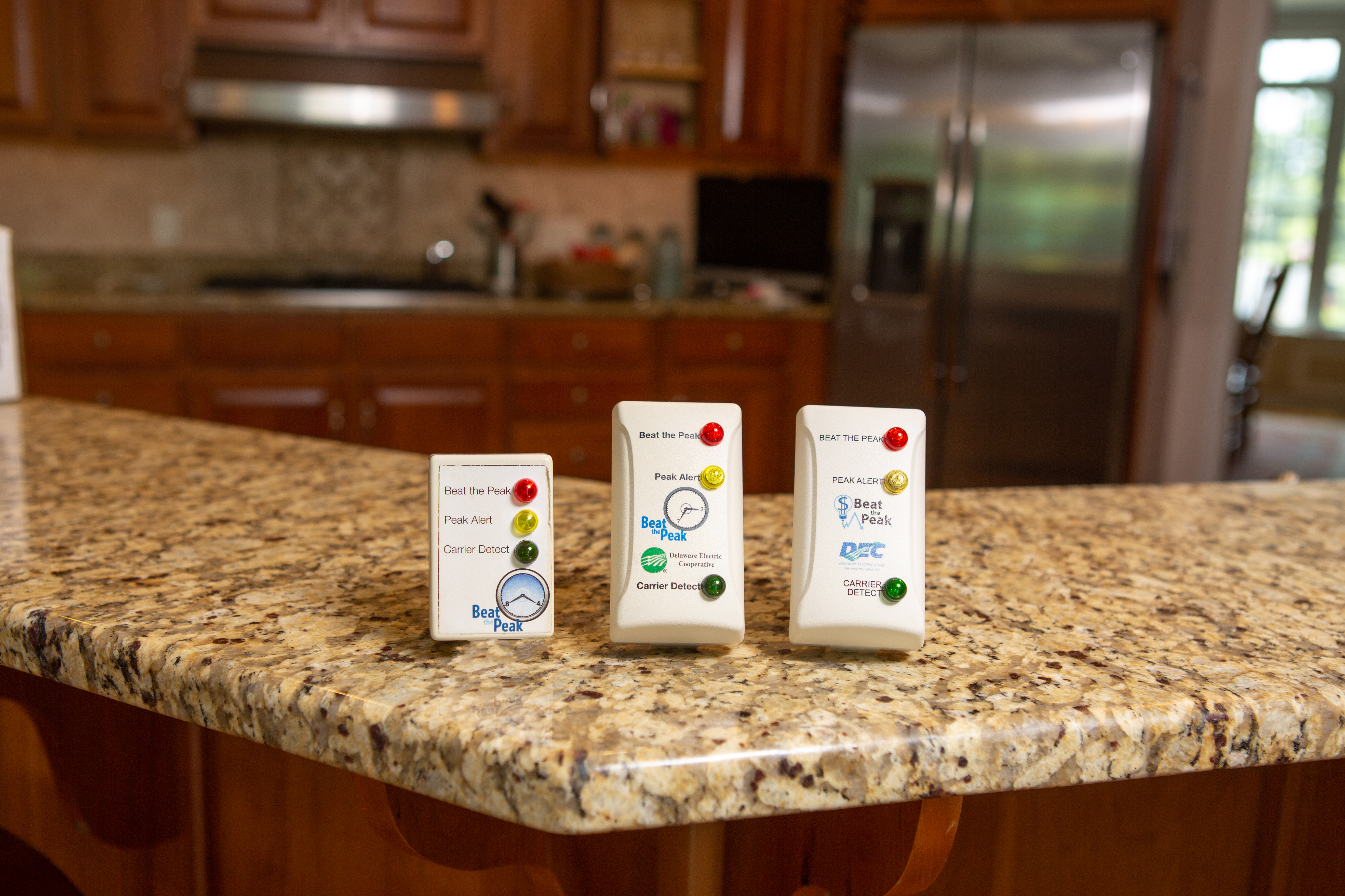 The Beat the Peak in-home indicator plugs right into the wall, and it lights up when an alert has been issued.