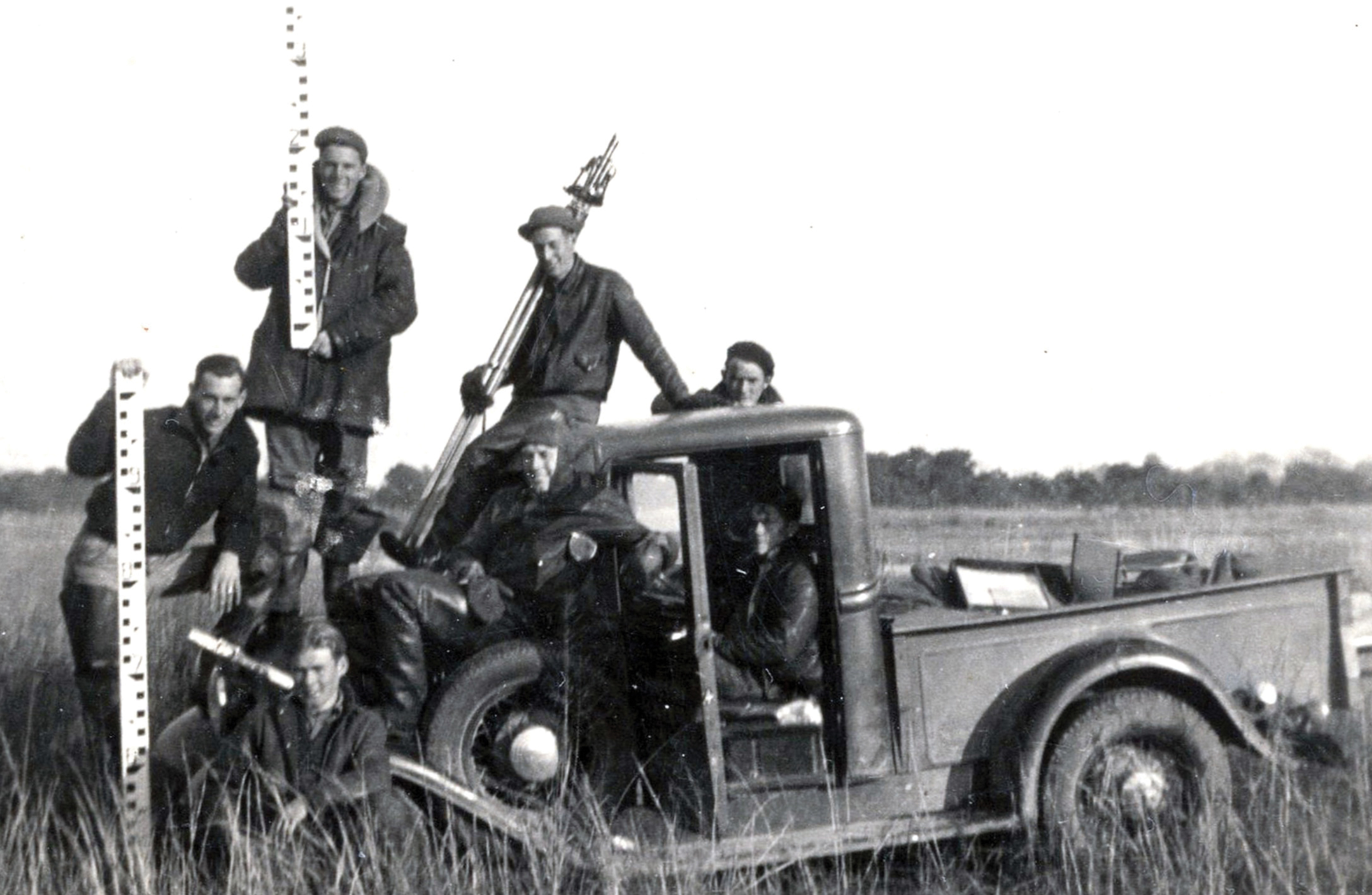 Workers from the Lewes Camp survey team.