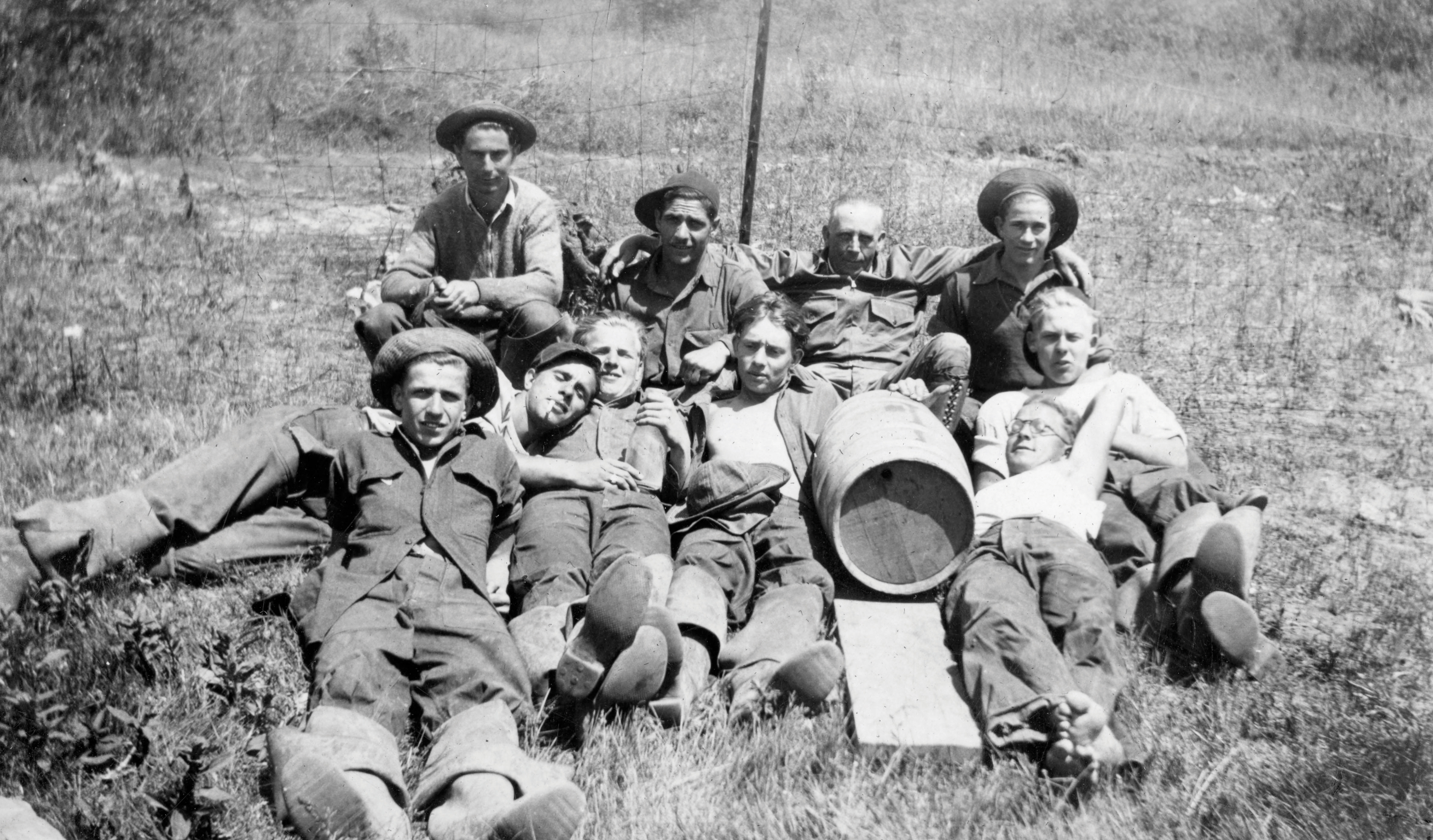 The work CCC crews performed was strenuous, but there was still occasionally time to relax and drink a keg of beer.
