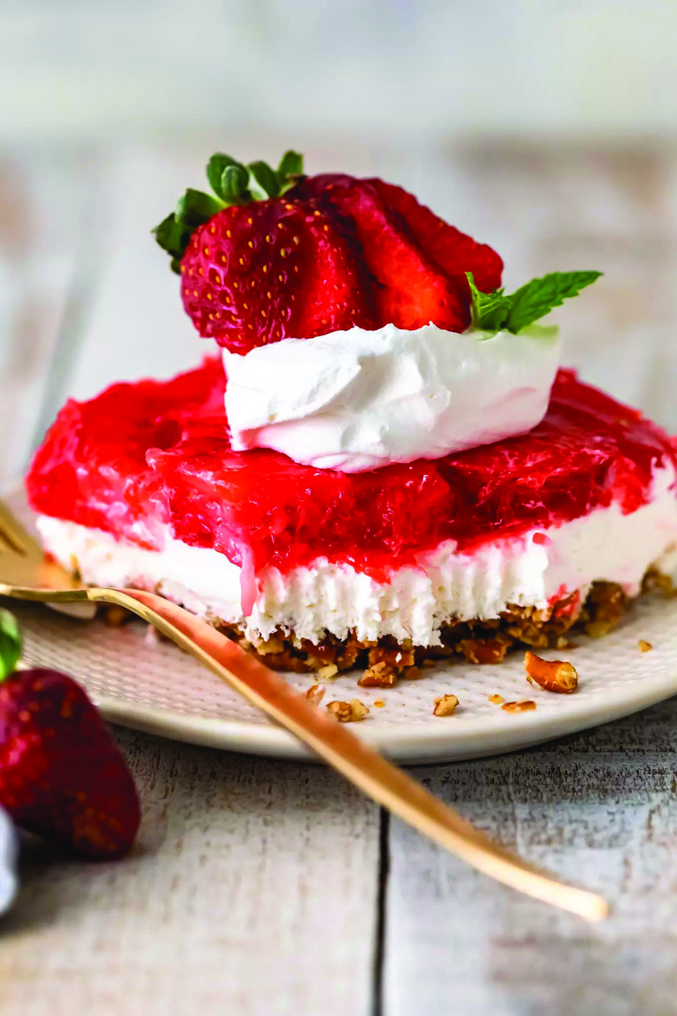 Sugar-free pretzel salad is a cool treat for hot summer days.