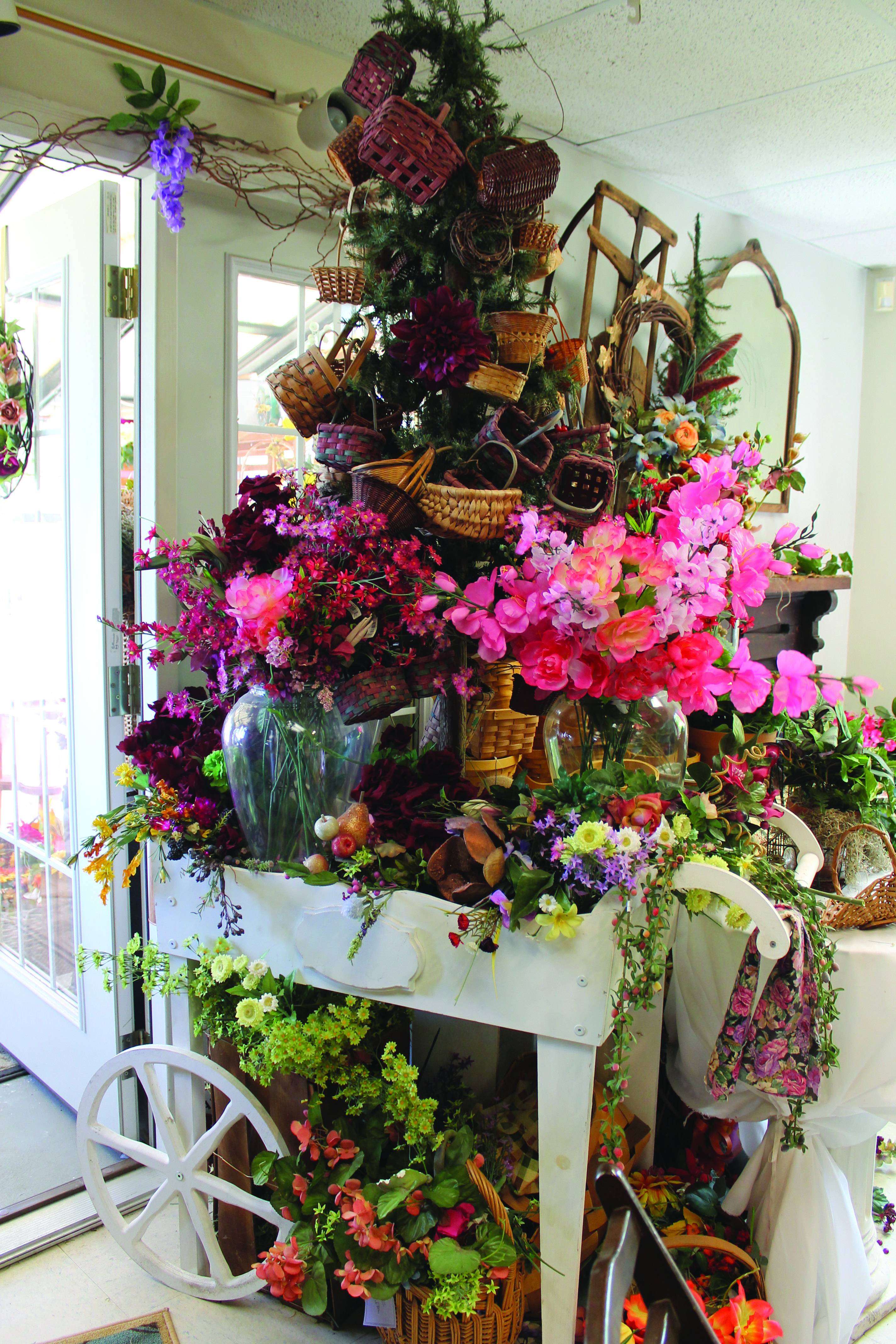 An elaborate display at John's Four Seasons Florist.