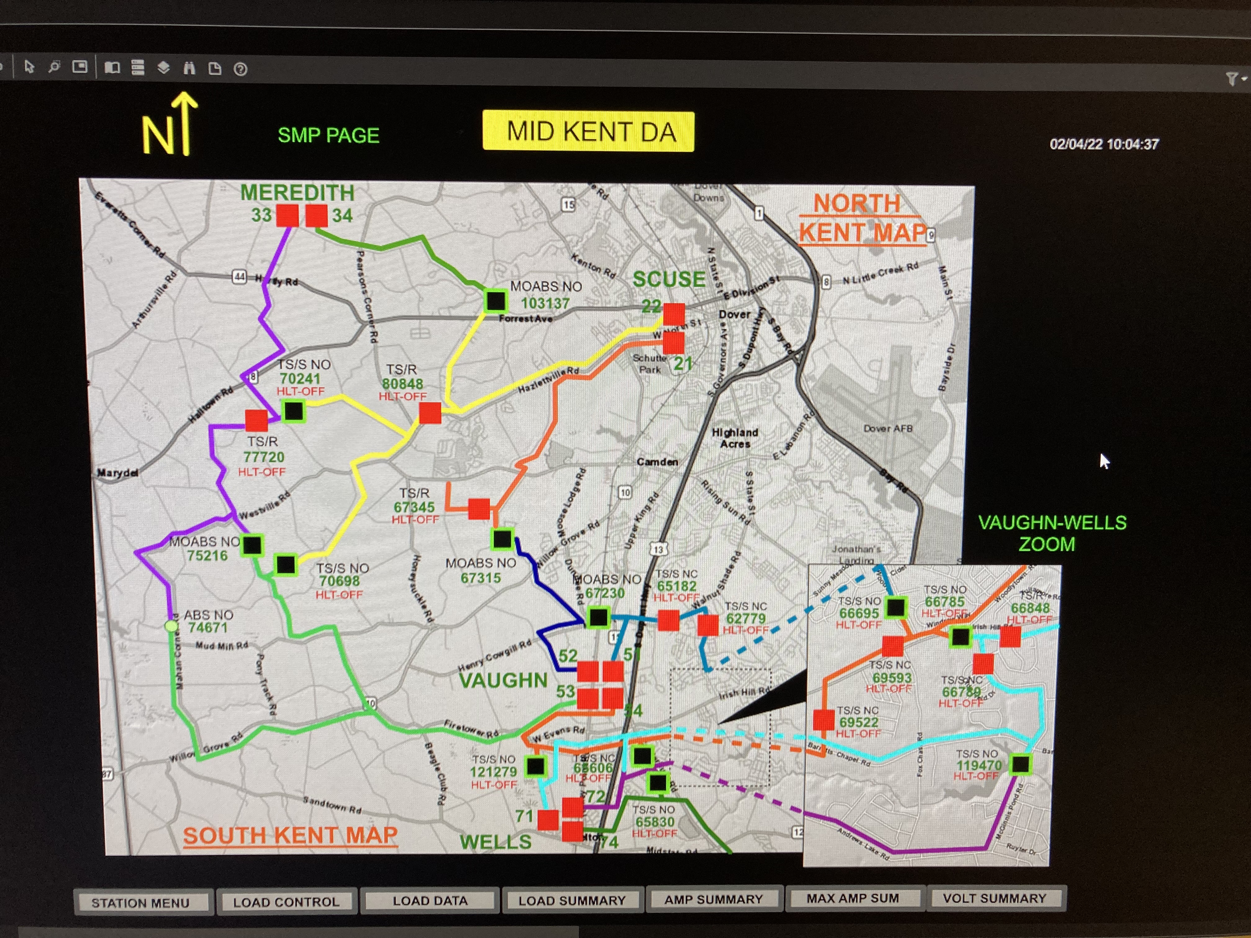 Visual of D.A. (Distribution Automation), used to identify and isolate faults on the lines 