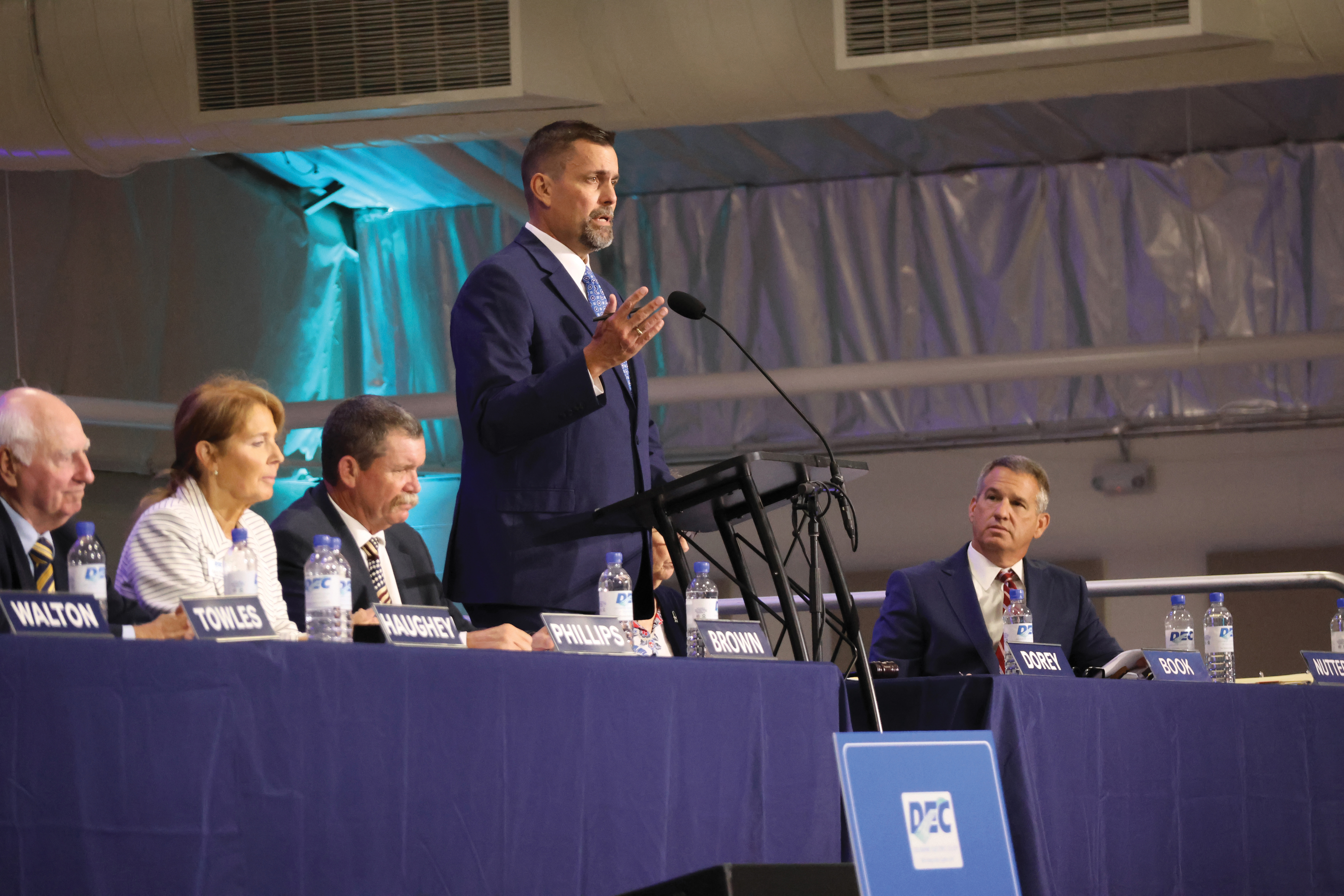 DEC's President and CEO Rob Book addresses members at the Co-op's annual business meeting.