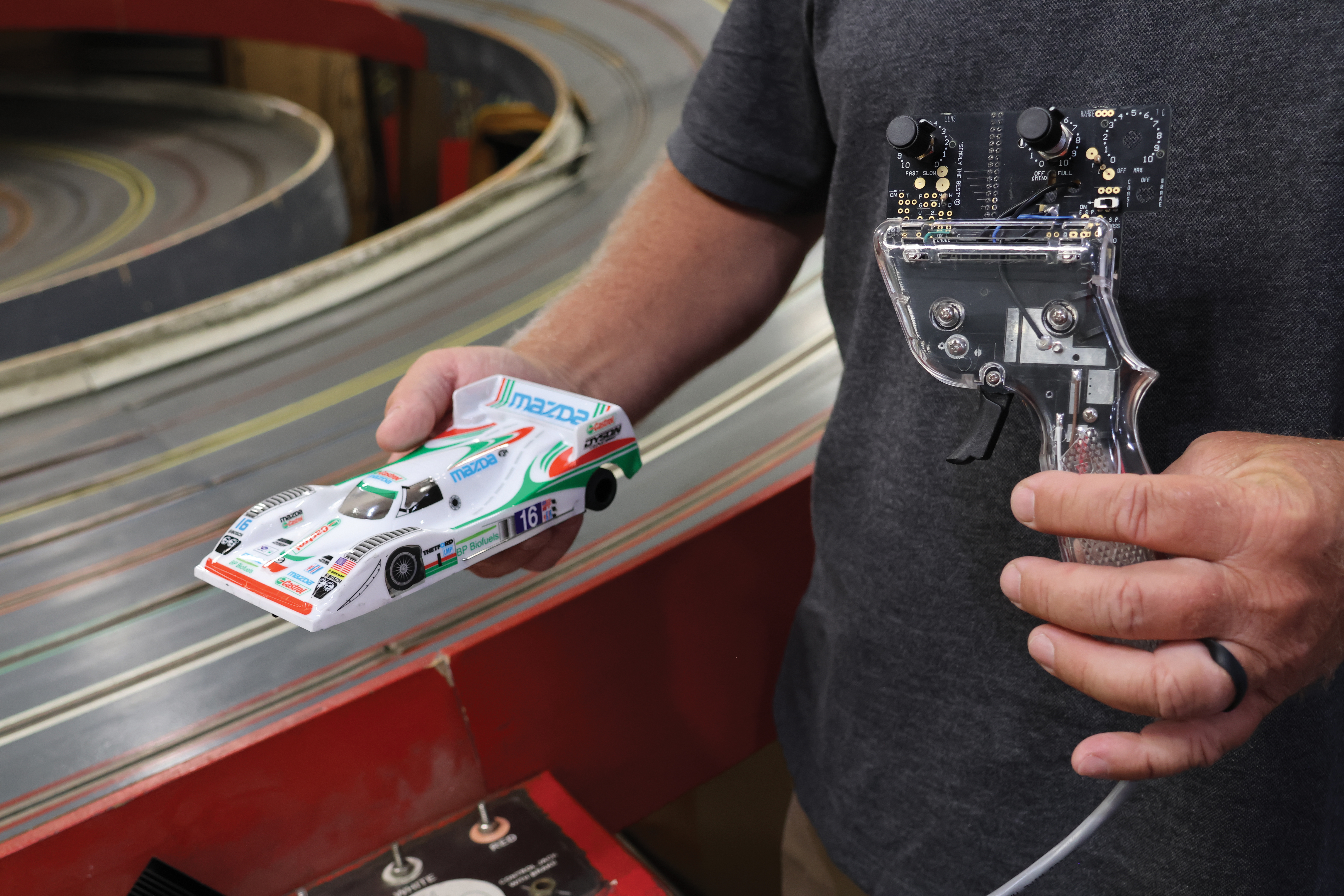 Colborn's latest pastime is slot cars — an activity in which competitors race miniature cars around electric tracks.