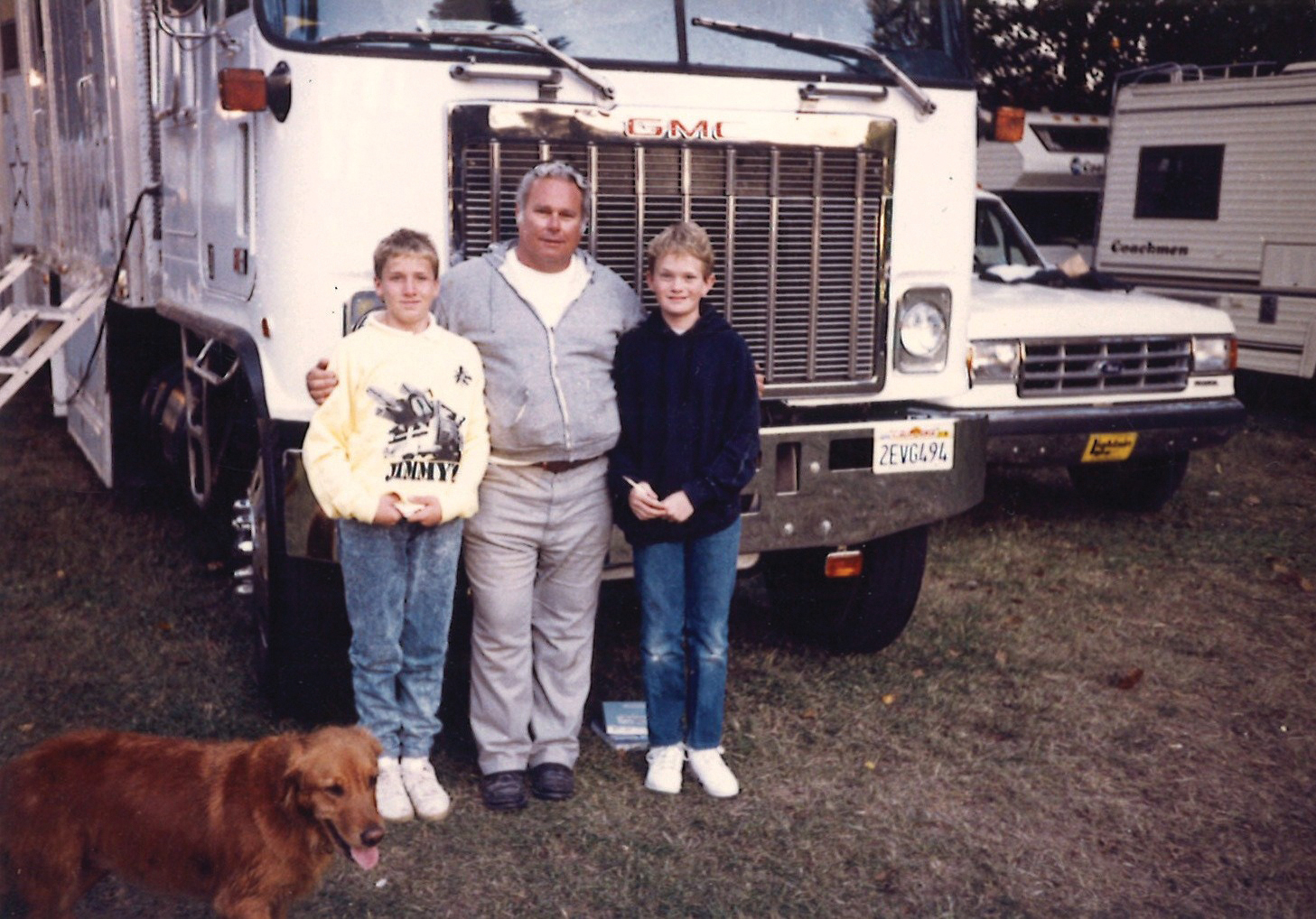 Colborn (left), with producer Moby Griffin and a young Neil Patrick Harris