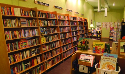 Books on shelves