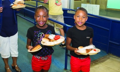 Kids with plates