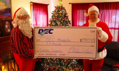 Santa with check
