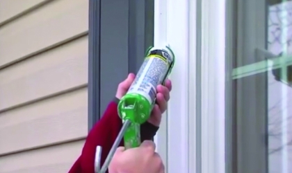Caulking around window