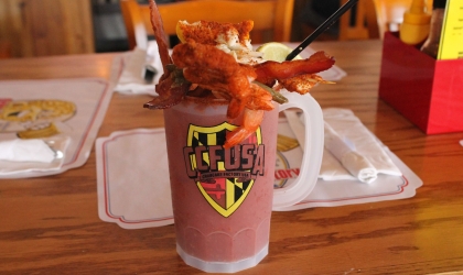 Drink with crab on top