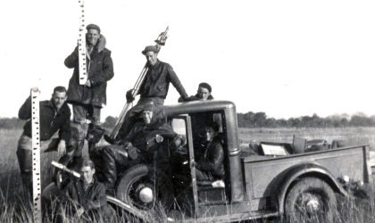Men in old truck