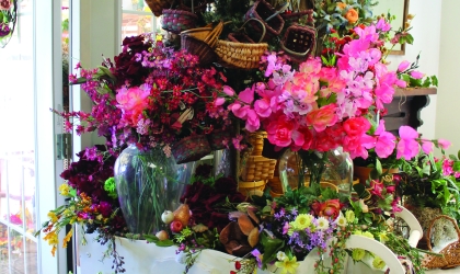 Flowers in cart