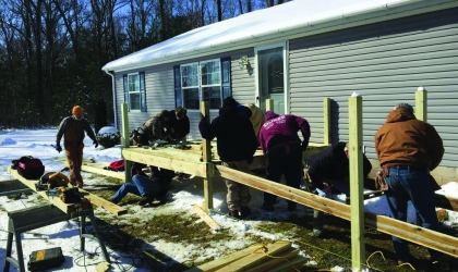 Men building ramp