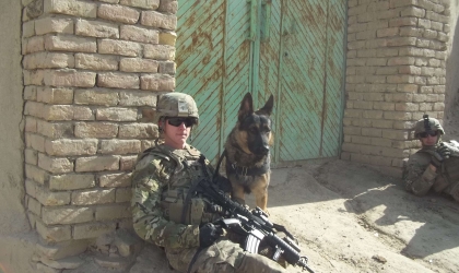 Soldier with dog