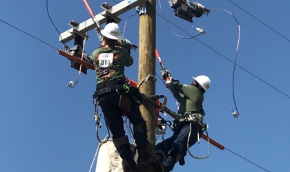 Linemen on Pole