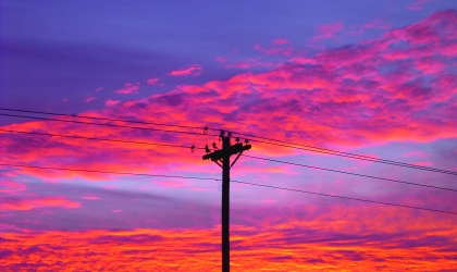 Electric Pole and Sunset