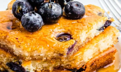 pancakes with blueberries on top