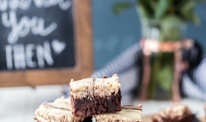 brownies and pink flowers