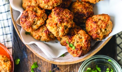 sausage balls in bowl