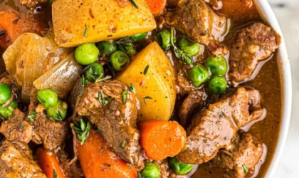 Bowl of beef and potatoes
