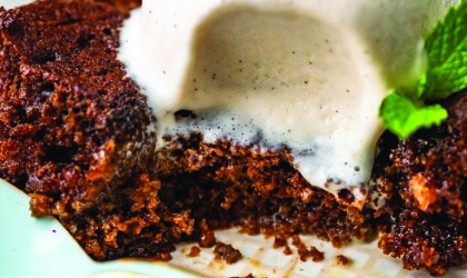 Gingerbread with ice cream