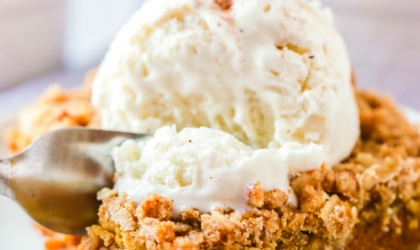 pumpkin dessert with ice cream