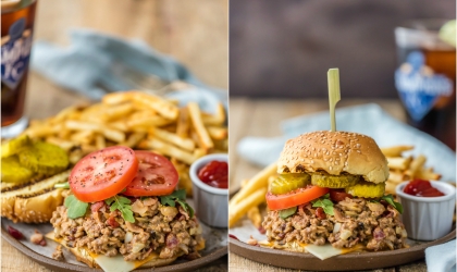 Slloppy joe Sandwich with fries