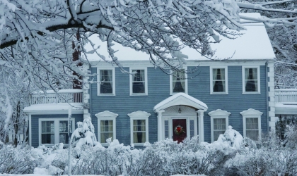 House Covered in Snow