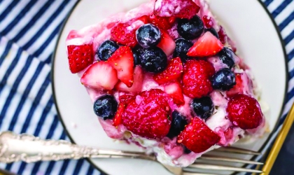 Berry topped squares