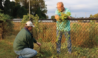 DEC's Assistant manager of engineering Paul Greenlee volunteers his time during the 2023 Hands and Feet Service Day, organized by the 88.7 The Bridge radio station.