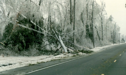 Greenlee says he remembers when tree branches would snap under the weight of the ice, the sound resembled that of gun shots.