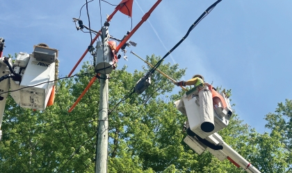 DEC lineworker Megan Simmons will demonstrate her skills as a lineworker and promote utility careers to young women at Girl Power Camp on Oct. 3.