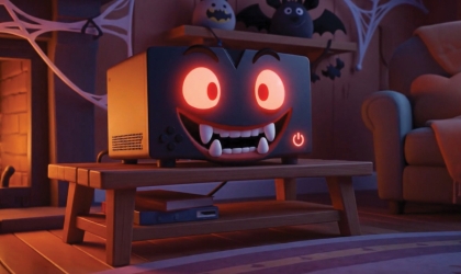 An illustration of an "energy vampire" — a device that continues to drain power when it is plugged in, even if it is turned off.