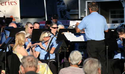 Rehoboth Concert Band director Steven Kieley leads musicians through the final show of their 2026 Summer Concert Series.