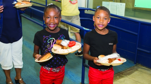Kids with plates