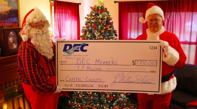 Santa with check