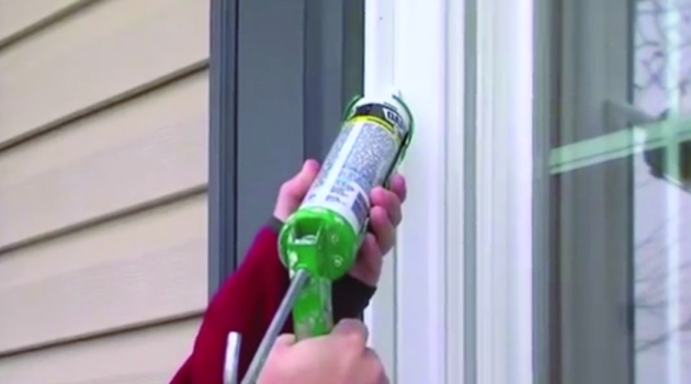 Caulking around window
