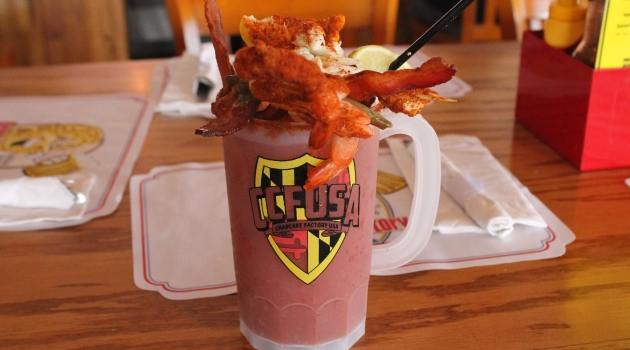 Drink with crab on top