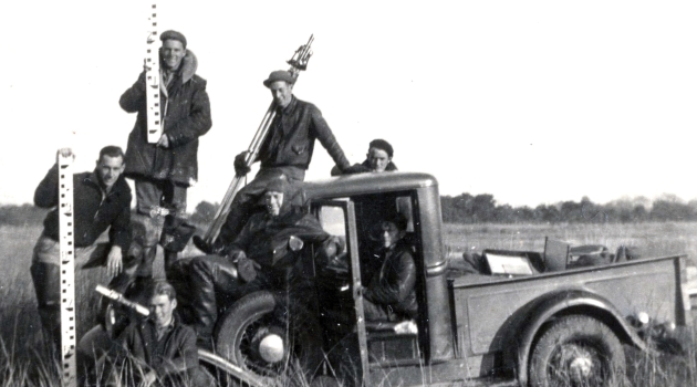 Men in old truck