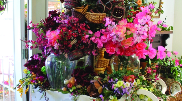 Flowers in cart