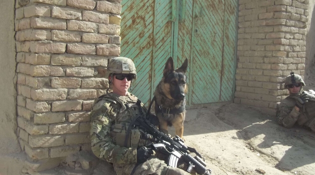 Soldier with dog