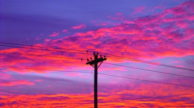 Electric Pole and Sunset