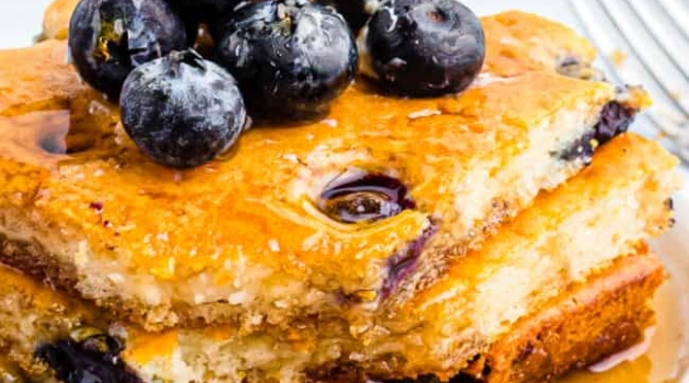 pancakes with blueberries on top
