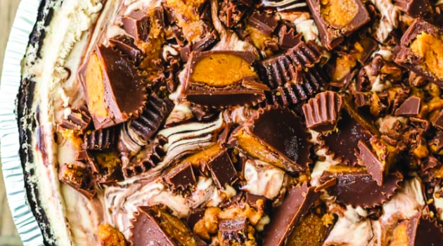 Pie with reese cup chunks