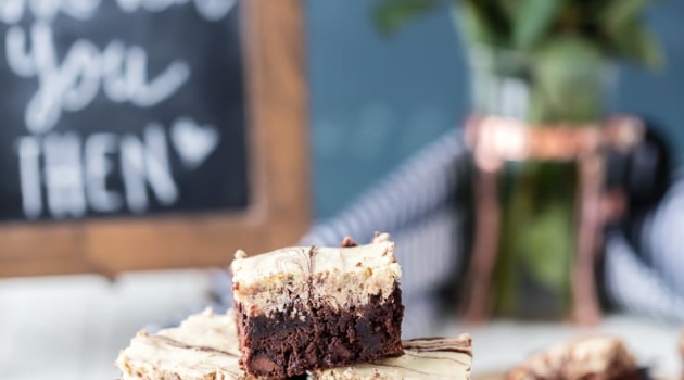 brownies and pink flowers