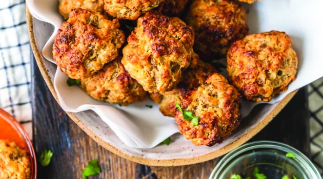 sausage balls in bowl