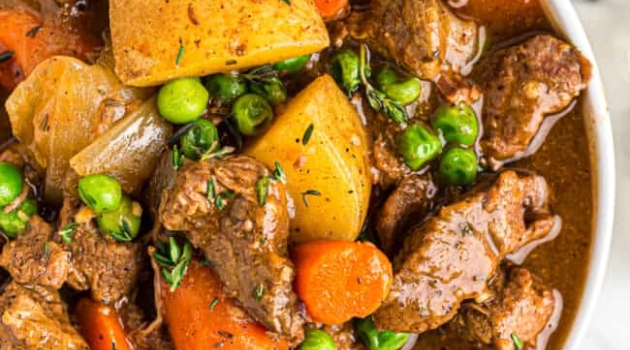 Bowl of beef and potatoes